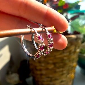 NWOT Sapphire and Ruby earrings
